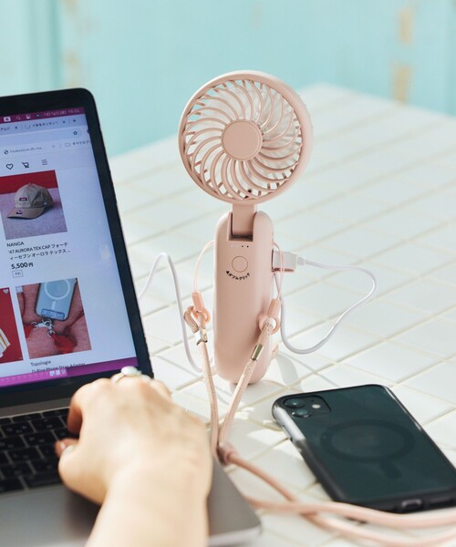 FREAK'S STORE（フリークスストア）の「PRISMATE/プリスメイト 大風量ダブルファン カラビナ付（生活家電・レディース・ターコイズブルー/ホワイト/ピンク・ONE SIZE）」の3枚目の写真