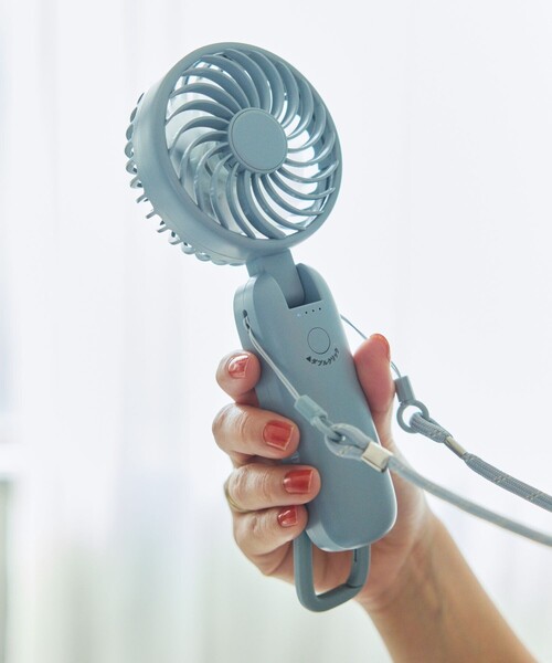 FREAK'S STORE（フリークスストア）の「PRISMATE/プリスメイト 大風量ダブルファン カラビナ付（生活家電・レディース・ターコイズブルー/ホワイト/ピンク・ONE SIZE）」の2枚目の写真