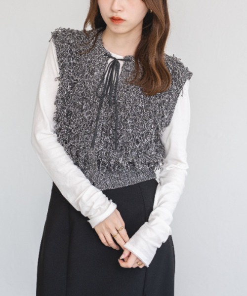 セール】ループフリンジニットベスト（ベスト）｜raffime（ラフィミー
