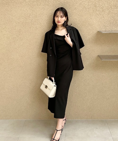 【skii】キャミワンピ ワンピース SNIDEL ブラック セール】デザインキャミワンピース(ワンピース)|SNIDEL