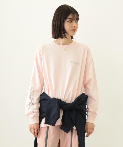 MILKFED.（ミルクフェド）の「ICING LOGO WIDE L/S TEE（Tシャツ/カットソー・レディース・ブラック/ライトピンク/オートミール・M/L）」の3枚目の写真