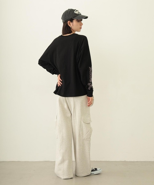 MILKFED.（ミルクフェド）の「ICING LOGO WIDE L/S TEE（Tシャツ/カットソー・レディース・ブラック/ライトピンク/オートミール・M/L）」の10枚目の写真