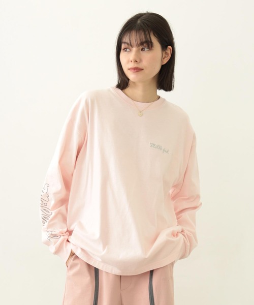MILKFED.（ミルクフェド）の「ICING LOGO WIDE L/S TEE（Tシャツ/カットソー・レディース・ブラック/ライトピンク/オートミール・M/L）」の11枚目の写真