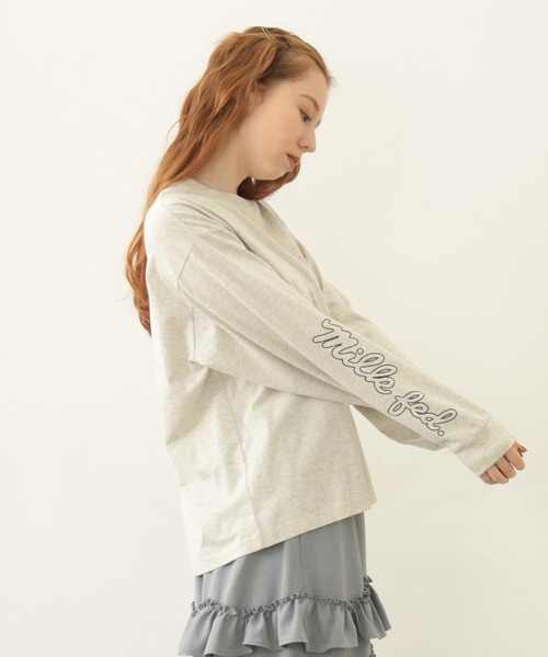 MILKFED.（ミルクフェド）の「ICING LOGO WIDE L/S TEE（Tシャツ/カットソー・レディース・ブラック/ライトピンク/オートミール・M/L）」の21枚目の写真