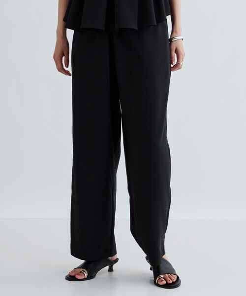 GALLEST（ギャレスト）の「【セットアップ対応】リネンライクイージーパンツ【カセット服/通勤・オフィス】（その他パンツ・レディース・ブラック/ブラウン系その他・38/34）」の3枚目の写真