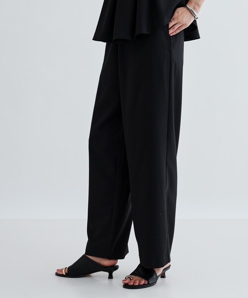 GALLEST（ギャレスト）の「【セットアップ対応】リネンライクイージーパンツ【カセット服/通勤・オフィス】（その他パンツ・レディース・ブラック/ブラウン系その他・38/34）」の4枚目の写真