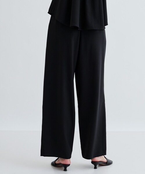 GALLEST（ギャレスト）の「【セットアップ対応】リネンライクイージーパンツ【カセット服/通勤・オフィス】（その他パンツ・レディース・ブラック/ブラウン系その他・38/34）」の5枚目の写真