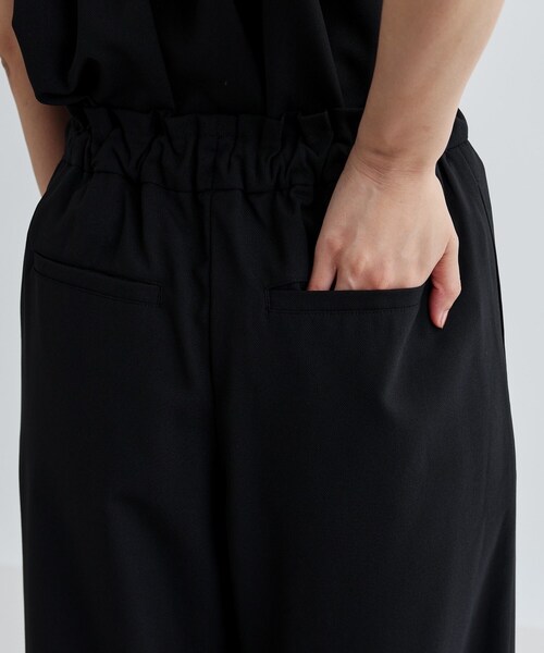 GALLEST（ギャレスト）の「【セットアップ対応】リネンライクイージーパンツ【カセット服/通勤・オフィス】（その他パンツ・レディース・ブラック/ブラウン系その他・38/34）」の6枚目の写真