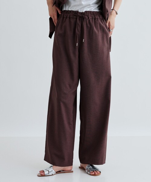 GALLEST（ギャレスト）の「【セットアップ対応】リネンライクイージーパンツ【カセット服/通勤・オフィス】（その他パンツ・レディース・ブラック/ブラウン系その他・38/34）」の8枚目の写真