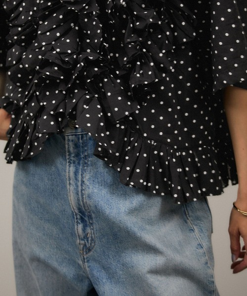 crinkle crinkle crinkle(クリンクルクリンクルクリンクル)の「【crinkle crinkle crinkle(クリンクルクリンクルクリンクル)】frill poncho blouse / フリルポンチョブラウス(シャツ/ブラウス・レディース・ブラック/ホワイト・FREE)」の22枚目の写真