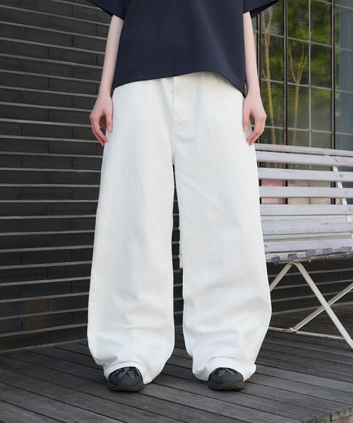 Regen Glanz(レーゲングランツ)の「wide buggy cotton pants/ワイドバギーコットンパンツ(その他パンツ・メンズ・ブラック/ライトホワイト/チャコールグレー・SMALL/MEDIUM/LARGE)」の3枚目の写真