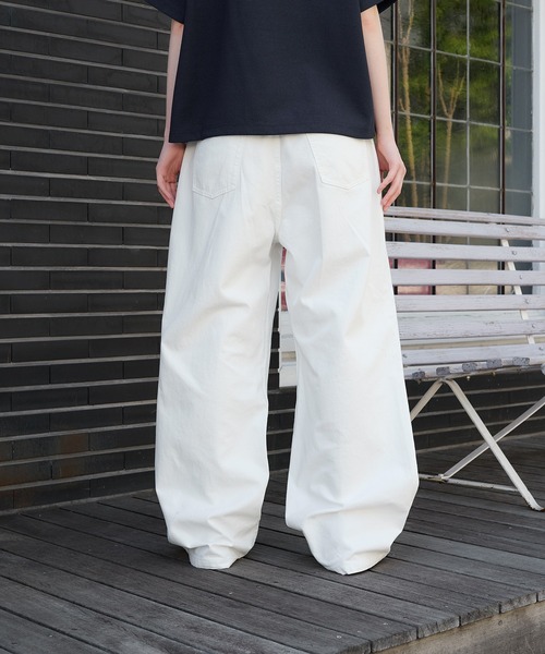 AURAREE buggy ブラウン　コットンパンツ　バギーパンツ wide buggy cotton pants/ワイドバギーコットンパンツ（その他