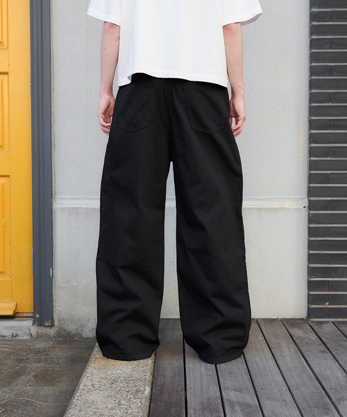 AURAREE buggy ブラウン　コットンパンツ　バギーパンツ RUUBON ジーンズ 「RUUBON」heavy cotton buggy denim pants