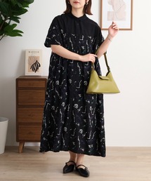 Emago（イマゴ）の「EMAGO 鳥と泳ぐ魚刺繍ワンピース（ワンピース）」