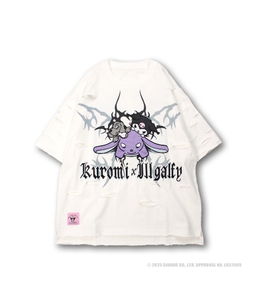 GALFY（ガルフィー）の「【GALFY×KUROMI】イルガルフィーボロボロ半袖