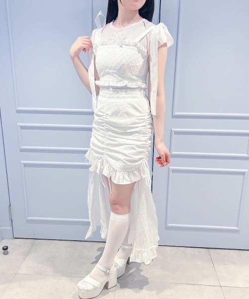 lilLilly(リルリリー)の「コットンレースビスチェキャミトップス(その他トップス・レディース・ホワイト/ブラック・FREE)」の11枚目の写真