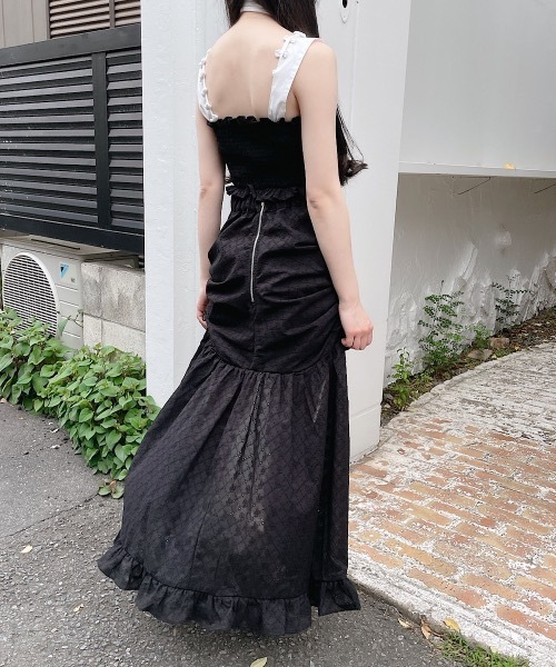 lilLilly(リルリリー)の「コットンレースビスチェキャミトップス(その他トップス・レディース・ホワイト/ブラック・FREE)」の4枚目の写真