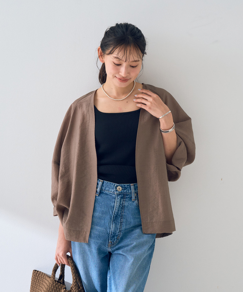 Rouge vif Anna(ルージュヴィフアンナ)の「はおりシアーシャツジャケット(シャツ/ブラウス・レディース・ベージュ/モカ/ブラック・フリー)」の7枚目の写真