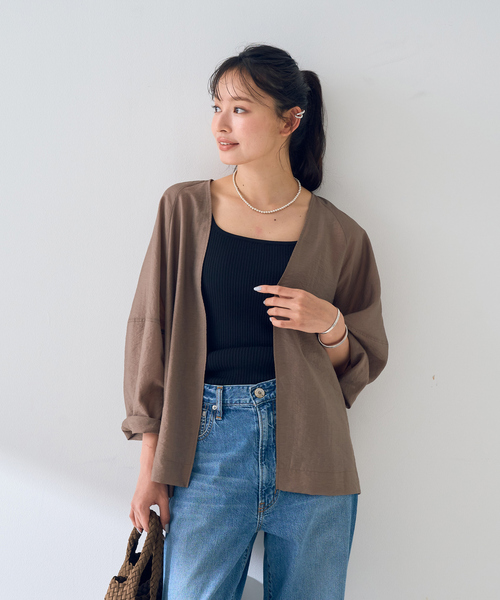 Rouge vif Anna(ルージュヴィフアンナ)の「はおりシアーシャツジャケット(シャツ/ブラウス・レディース・ベージュ/モカ/ブラック・フリー)」の8枚目の写真