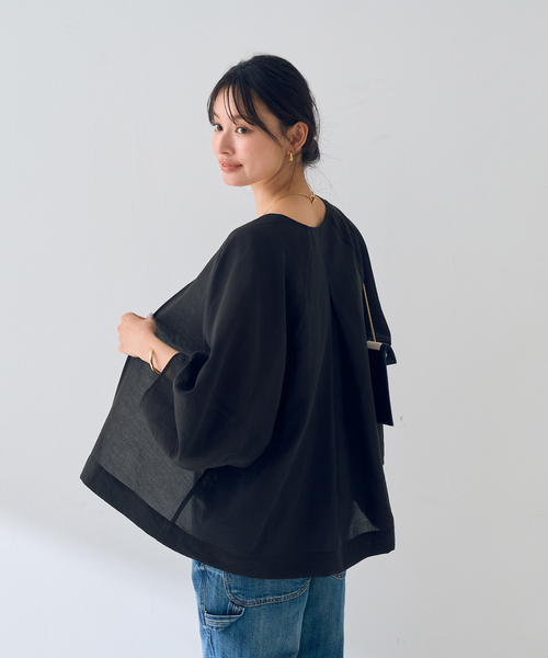 Rouge vif Anna(ルージュヴィフアンナ)の「はおりシアーシャツジャケット(シャツ/ブラウス・レディース・ベージュ/モカ/ブラック・フリー)」の11枚目の写真