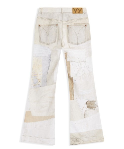 OPEN Yy（オープンワイワイ）の「OPEN YY/オープンワイワイ/PATCHWORK EFFECT LOOSE BOOTCUT（その他パンツ・レディース・ベージュ・S/M）」の7枚目の写真