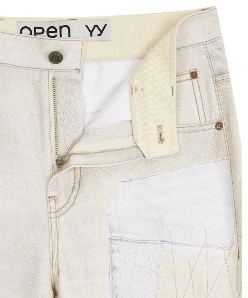 OPEN Yy（オープンワイワイ）の「OPEN YY/オープンワイワイ/PATCHWORK EFFECT LOOSE BOOTCUT（その他パンツ・レディース・ベージュ・S/M）」の10枚目の写真