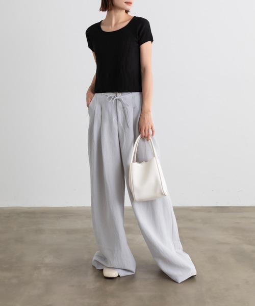 Lunea（ルネア）の「3wayフェイクレザーミニバッグ/ポーチ&２種類のショルダー紐付き（ハンドバッグ・レディース・ピンクベージュ/ブラック/マスタード/ブラウン/ホワイト/ライトブラウン・FREE）」の11枚目の写真