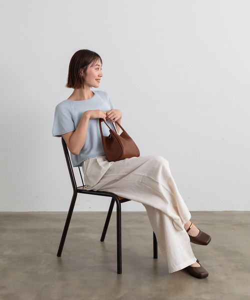 Lunea（ルネア）の「3wayフェイクレザーミニバッグ/ポーチ&２種類のショルダー紐付き（ハンドバッグ・レディース・ピンクベージュ/ブラック/マスタード/ブラウン/ホワイト/ライトブラウン・FREE）」の15枚目の写真