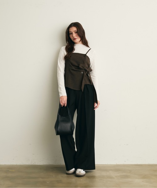 Lunea（ルネア）の「3wayフェイクレザーミニバッグ/ポーチ&２種類のショルダー紐付き（ハンドバッグ・レディース・ピンクベージュ/ブラック/マスタード/ブラウン/ホワイト/ライトブラウン・FREE）」の22枚目の写真