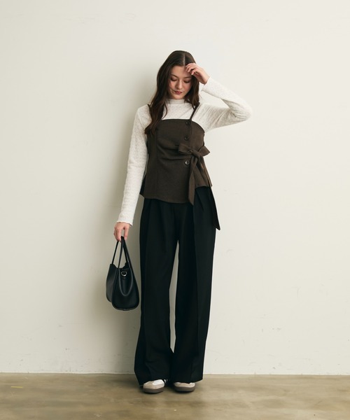 Lunea(ルネア)の「3wayフェイクレザーミニバッグ/ポーチ&2種類のショルダー紐付き(ハンドバッグ・レディース・ピンクベージュ/ブラック/マスタード/ブラウン/ホワイト/ライトブラウン・FREE)」の14枚目の写真