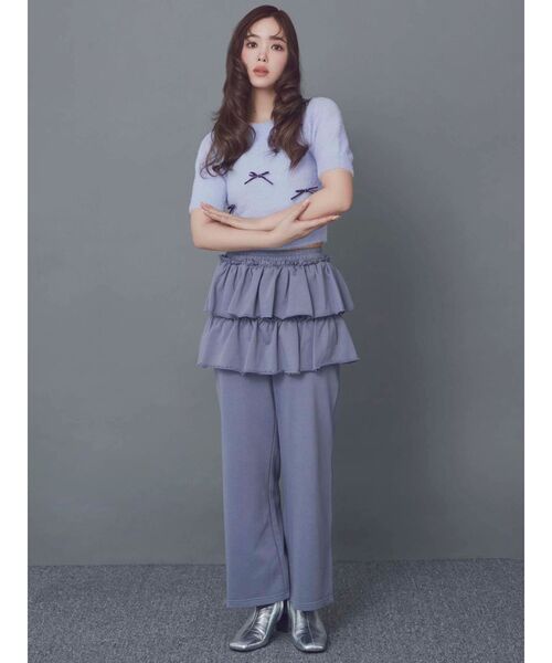 CALNAMUR（カルナムール）の「メニーリボンシャギーニット（ニット/セーター・レディース・ブラック/ライトブルー/ホワイト・FREE）」の6枚目の写真