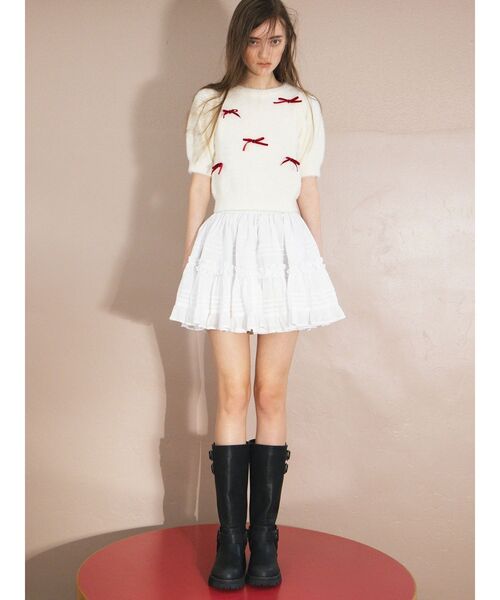 CALNAMUR（カルナムール）の「メニーリボンシャギーニット（ニット/セーター・レディース・ブラック/ライトブルー/ホワイト・FREE）」の11枚目の写真