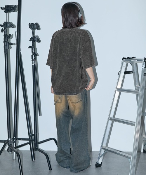 Anchor Smith（アンカー スミス）の「ヴィンテージ加工ピグメント サークルロゴ刺繍 オーバーサイズ半袖Tシャツ（Tシャツ/カットソー・レディース・ブラウン/ネイビー/ブラック/ワイン・M/L）」の13枚目の写真