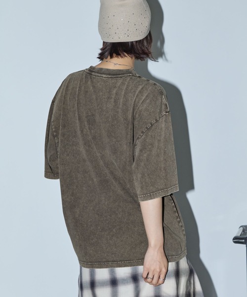 Anchor Smith（アンカー スミス）の「ヴィンテージ加工ピグメント サークルロゴ刺繍 オーバーサイズ半袖Tシャツ（Tシャツ/カットソー・レディース・ブラウン/ネイビー/ブラック/ワイン・M/L）」の18枚目の写真