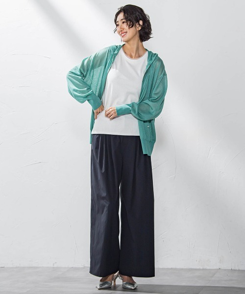 la.f…（ラエフ）の「タックボリュームワイドパンツ≪洗濯機で洗える≫（その他パンツ・レディース・グリーン/ブラック・9号/7号）」の11枚目の写真