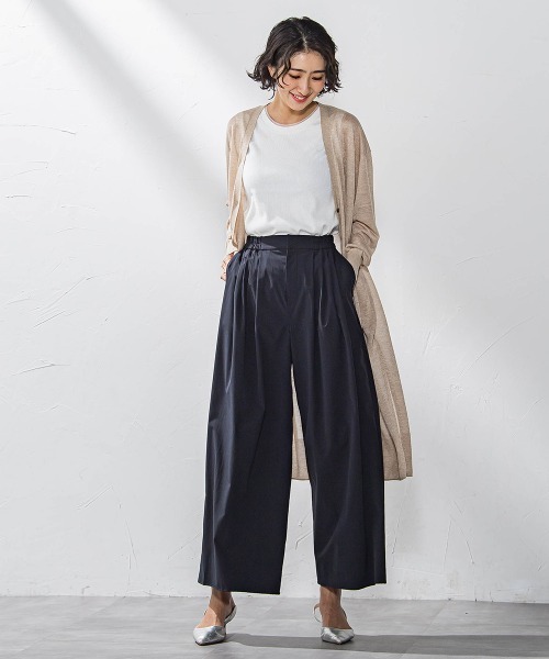 la.f…（ラエフ）の「タックボリュームワイドパンツ≪洗濯機で洗える≫（その他パンツ・レディース・グリーン/ブラック・9号/7号）」の14枚目の写真