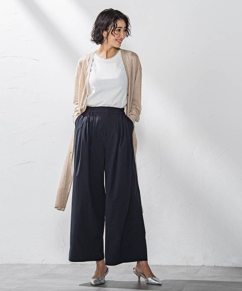 la.f…（ラエフ）の「タックボリュームワイドパンツ≪洗濯機で洗える≫（その他パンツ・レディース・グリーン/ブラック・9号/7号）」の15枚目の写真