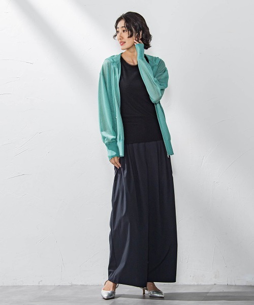 la.f…（ラエフ）の「タックボリュームワイドパンツ≪洗濯機で洗える≫（その他パンツ・レディース・グリーン/ブラック・9号/7号）」の3枚目の写真