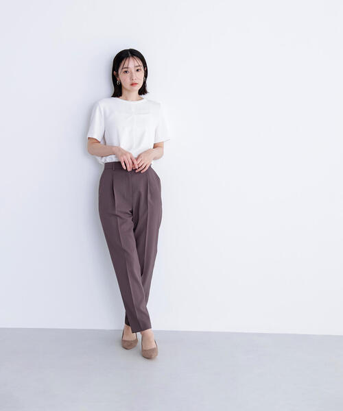 NATURAL BEAUTY BASIC(ナチュラルビューティーベーシック)の「◇シフォンラインTブラウス(シャツ/ブラウス・レディース・ダークブルー/グレイッシュベージュ/オフホワイト・SMALL/MEDIUM)」の10枚目の写真