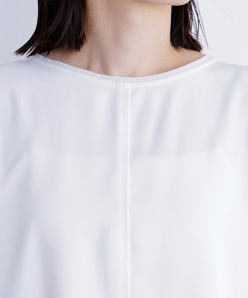 NATURAL BEAUTY BASIC(ナチュラルビューティーベーシック)の「◇シフォンラインTブラウス(シャツ/ブラウス・レディース・ダークブルー/グレイッシュベージュ/オフホワイト・SMALL/MEDIUM)」の20枚目の写真