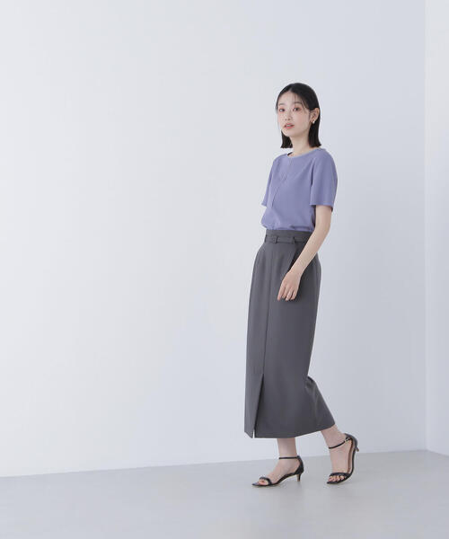 NATURAL BEAUTY BASIC(ナチュラルビューティーベーシック)の「◇シフォンラインTブラウス(シャツ/ブラウス・レディース・ダークブルー/グレイッシュベージュ/オフホワイト・SMALL/MEDIUM)」の16枚目の写真