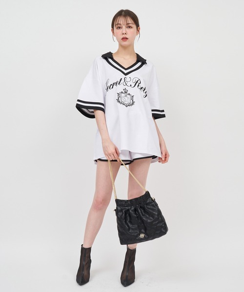 ROYAL PARTY（ロイヤルパーティー）の「配色カットショートパンツ（その他パンツ・レディース・グレー/オフホワイト/ブラック・FREE）」の11枚目の写真