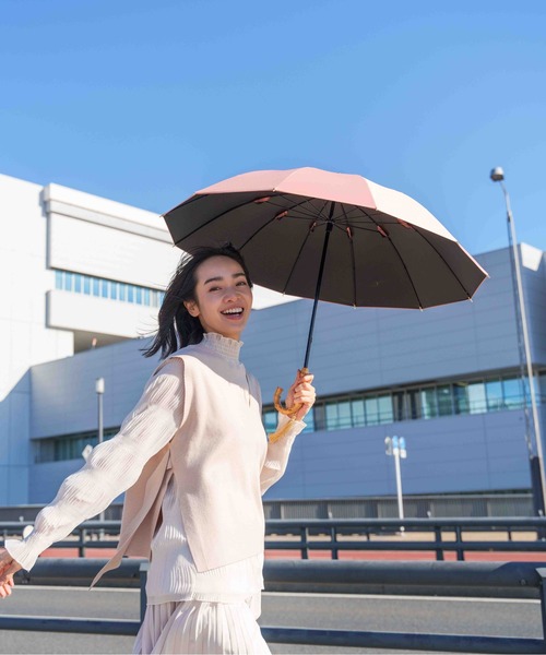 mabu(マブ)の「mabu マブ 12本骨 江戸 遮光率100% 晴雨兼用(長傘・レディース・スカイブルー/サーモンピンク/ライトブルー/アイボリー/エメラルド/シルバーグレー/サックスブルー・FREE)」の22枚目の写真