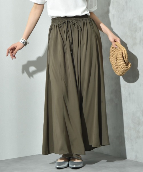 INTERPLANET（インタープラネット）の「レーヨンワイドイージーパンツ（その他パンツ・レディース・ブラック/カーキ/イエロー/ターコイズブルー・FREE）」の3枚目の写真