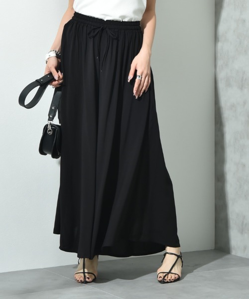 INTERPLANET（インタープラネット）の「レーヨンワイドイージーパンツ（その他パンツ・レディース・ブラック/カーキ/イエロー/ターコイズブルー・FREE）」の2枚目の写真