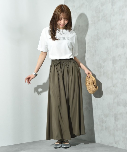 INTERPLANET（インタープラネット）の「レーヨンワイドイージーパンツ（その他パンツ・レディース・ブラック/カーキ/イエロー/ターコイズブルー・FREE）」の5枚目の写真