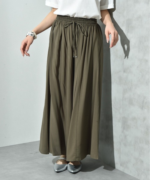 INTERPLANET（インタープラネット）の「レーヨンワイドイージーパンツ（その他パンツ・レディース・ブラック/カーキ/イエロー/ターコイズブルー・FREE）」の6枚目の写真