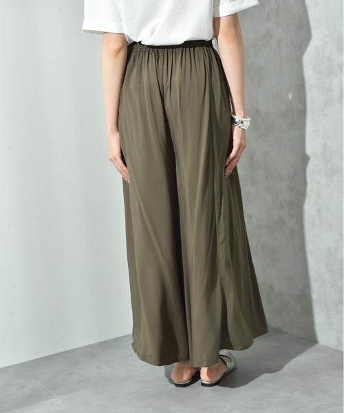 INTERPLANET（インタープラネット）の「レーヨンワイドイージーパンツ（その他パンツ・レディース・ブラック/カーキ/イエロー/ターコイズブルー・FREE）」の8枚目の写真