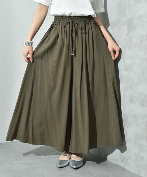 INTERPLANET（インタープラネット）の「レーヨンワイドイージーパンツ（その他パンツ・レディース・ブラック/カーキ/イエロー/ターコイズブルー・FREE）」の10枚目の写真