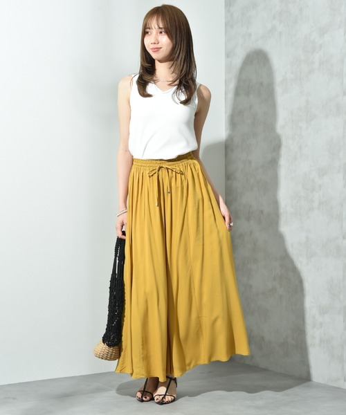 INTERPLANET（インタープラネット）の「レーヨンワイドイージーパンツ（その他パンツ・レディース・ブラック/カーキ/イエロー/ターコイズブルー・FREE）」の11枚目の写真